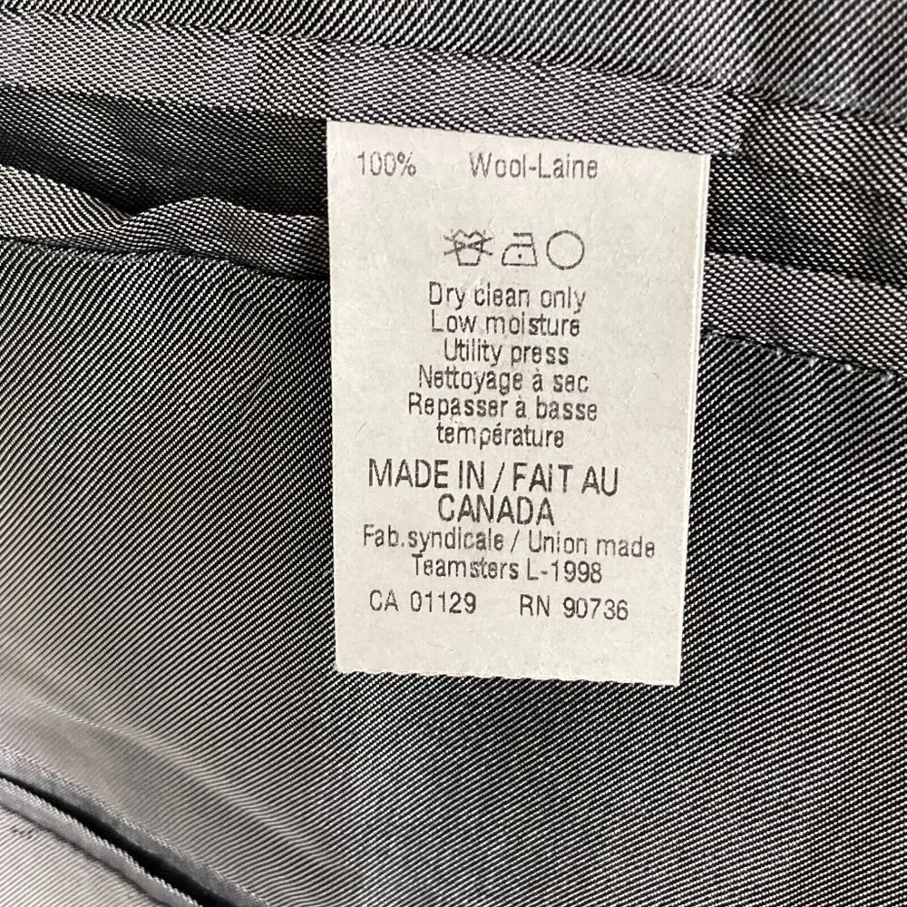 Calvin Klein‎ Suit Men 44 38Wx32L Gray Blue Plaid Wool Union Canada